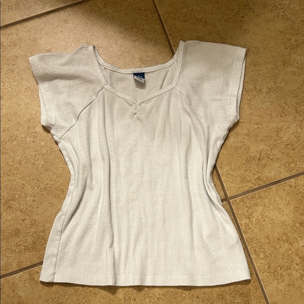 Old Navy Cream Short Sleeve Top